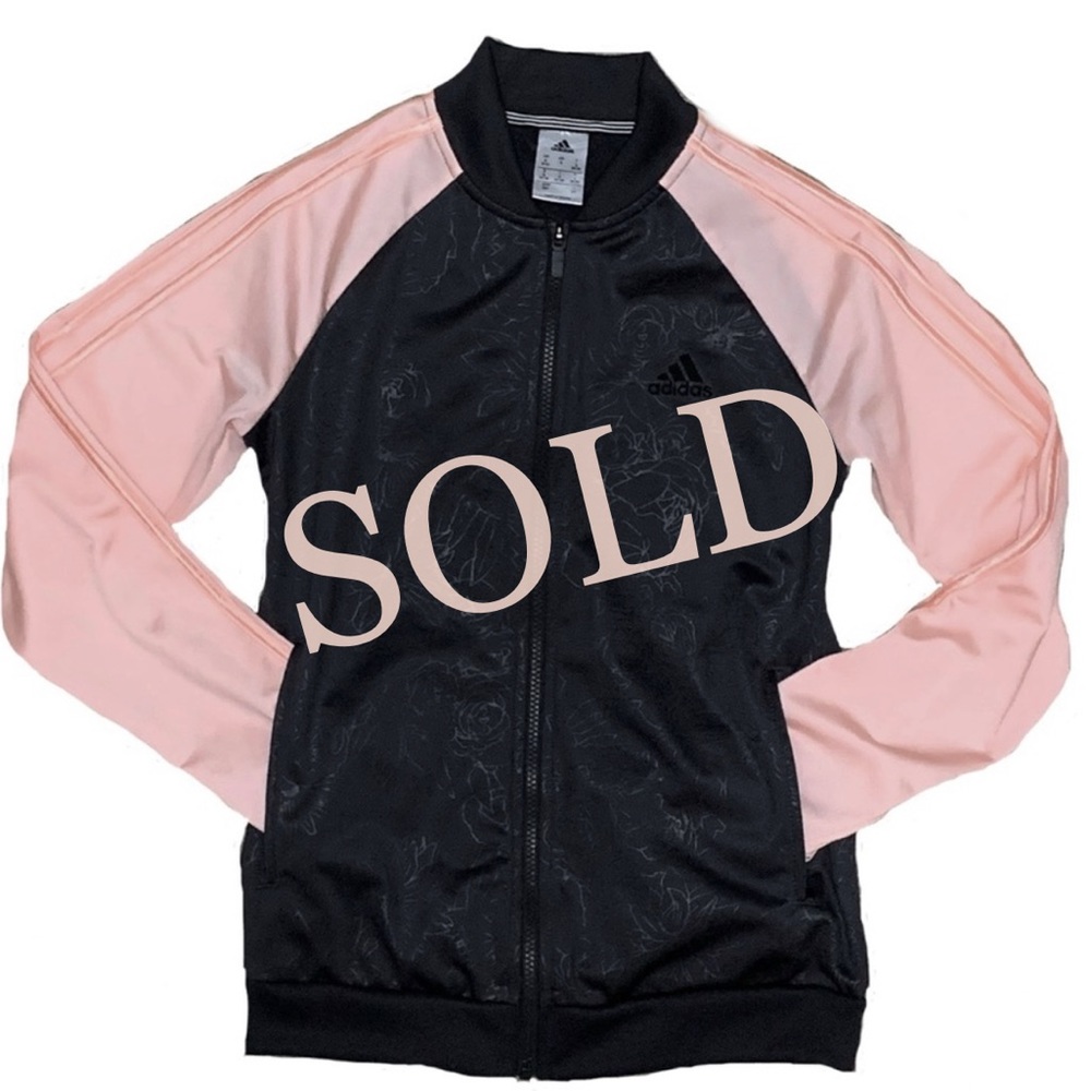 adidas Floral Embossed Track Jacket Sz Small